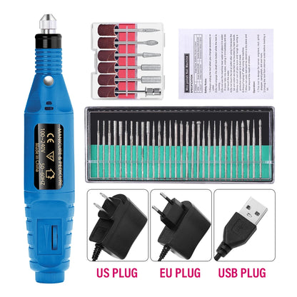 Portable Professional Electric Nail Drill Machine – Manicure & Pedicure Drill Set for Home and Salon Use
