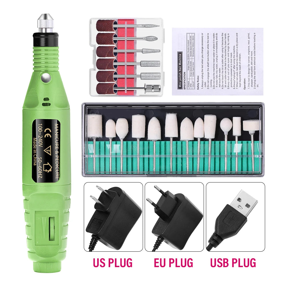 Portable Professional Electric Nail Drill Machine – Manicure & Pedicure Drill Set for Home and Salon Use